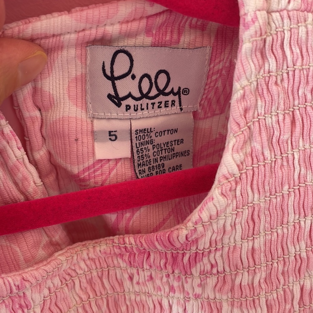 Vintage Lilly Pulitzer Girls Dress size 5 color pink floral - Picture 3 of 4